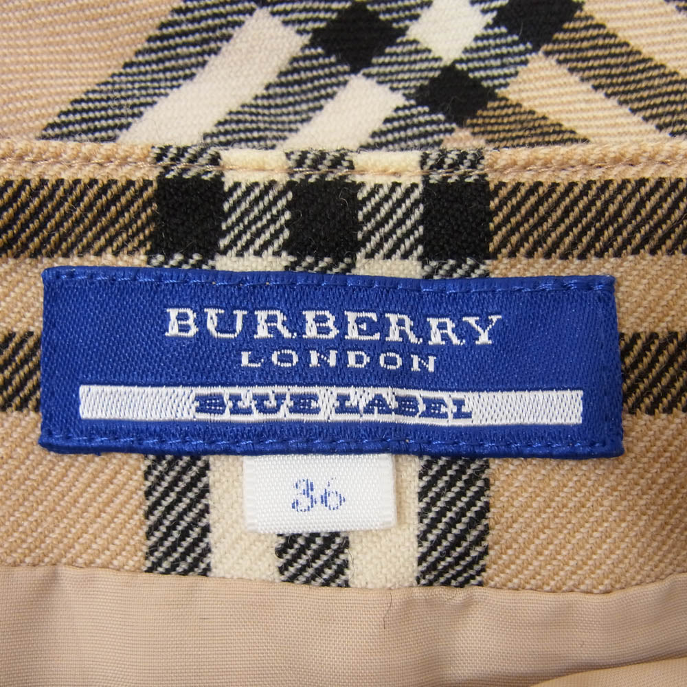 BURBERRY BLUE LABEL バーバリーブルーレーベル FXF80-515-52 Nova check skirt ノバチェック スカート ブラウン系 36【中古】