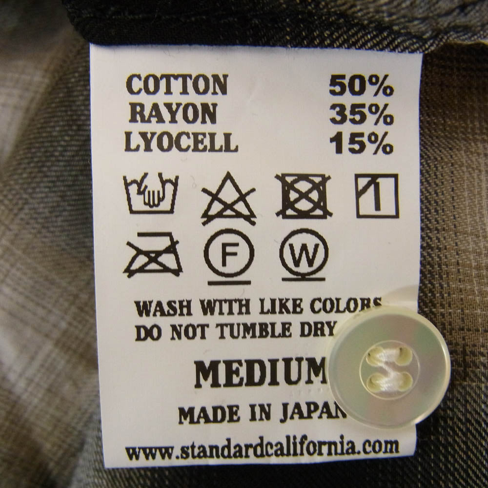 STANDARD CALIFORNIA スタンダードカリフォルニア Ombre Check Shirt オンブレ チェック シャツ ブラック系 M【極上美品】【中古】