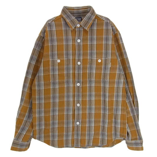 STANDARD CALIFORNIA スタンダードカリフォルニア SD Flannel Check Shirt フランネル チェック シャツ イエロー ブラウン系 M【極上美品】【中古】