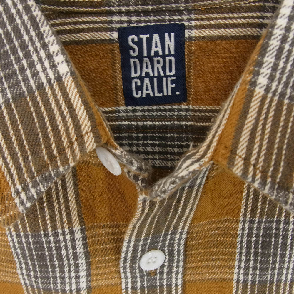 STANDARD CALIFORNIA スタンダードカリフォルニア SD Flannel Check Shirt フランネル チェック シャツ イエロー ブラウン系 M【極上美品】【中古】