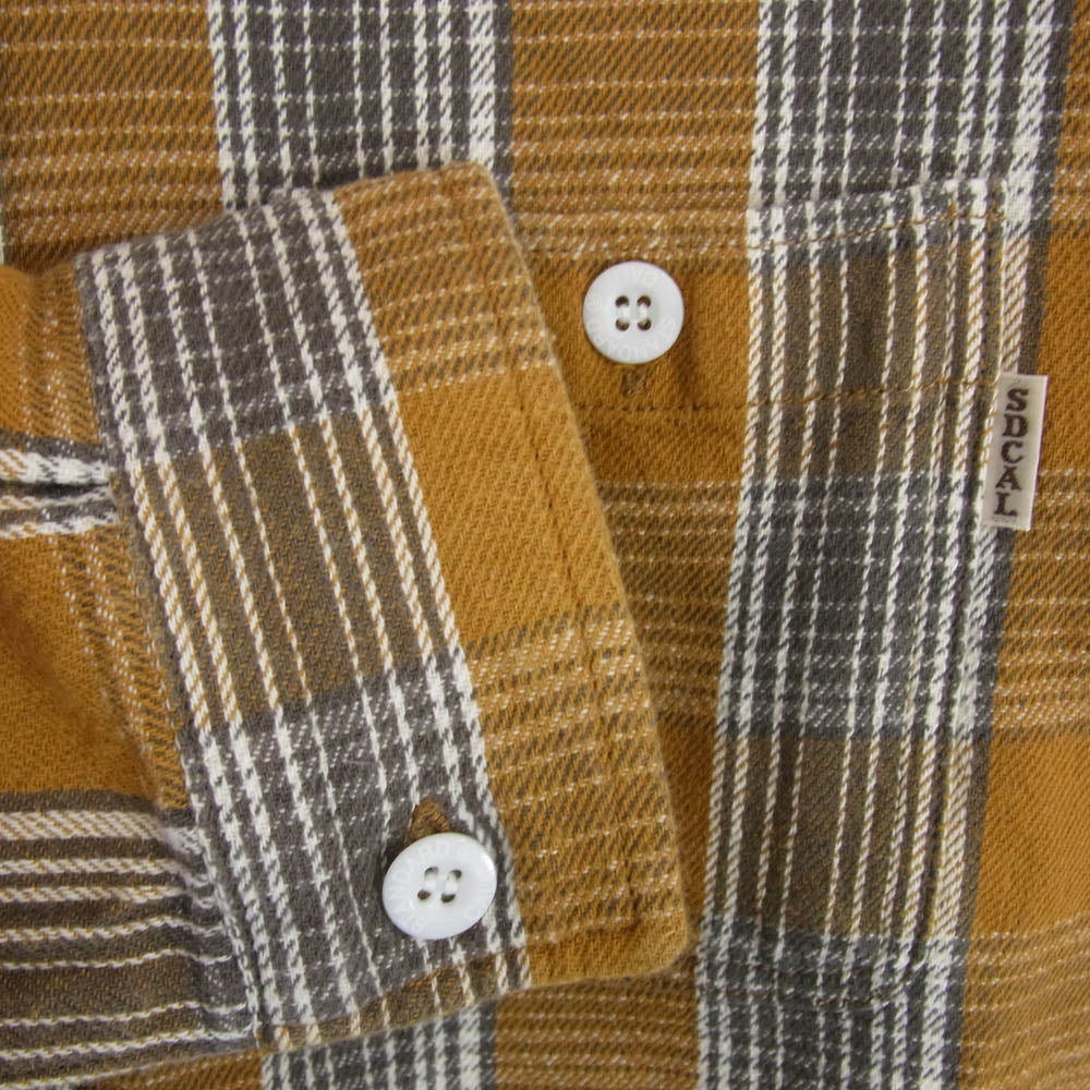 STANDARD CALIFORNIA スタンダードカリフォルニア SD Flannel Check Shirt フランネル チェック シャツ イエロー ブラウン系 M【極上美品】【中古】