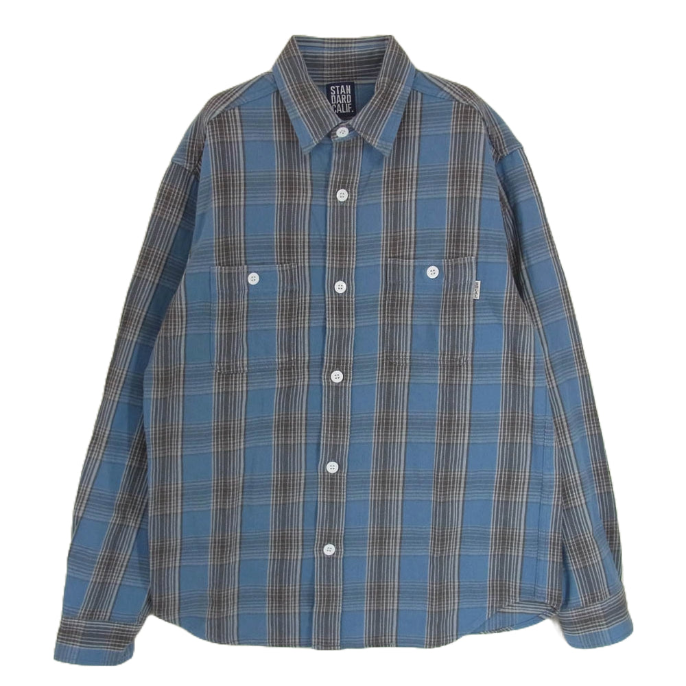 STANDARD CALIFORNIA スタンダードカリフォルニア SD Flannel Check Shirt フランネル チェック シャツ ブルー系 M【極上美品】【中古】