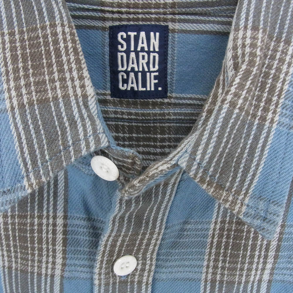 STANDARD CALIFORNIA スタンダードカリフォルニア SD Flannel Check Shirt フランネル チェック シャツ ブルー系 M【極上美品】【中古】