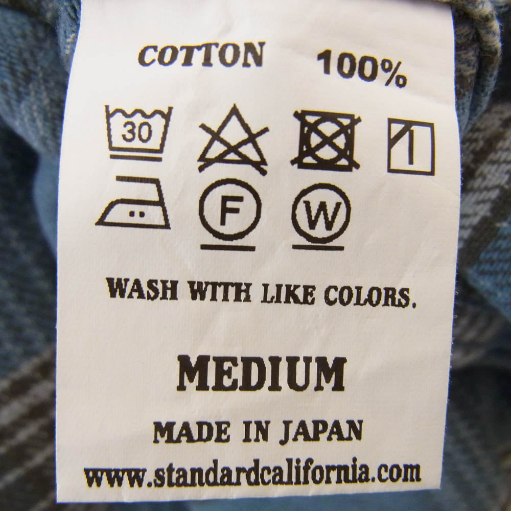 STANDARD CALIFORNIA スタンダードカリフォルニア SD Flannel Check Shirt フランネル チェック シャツ ブルー系 M【極上美品】【中古】