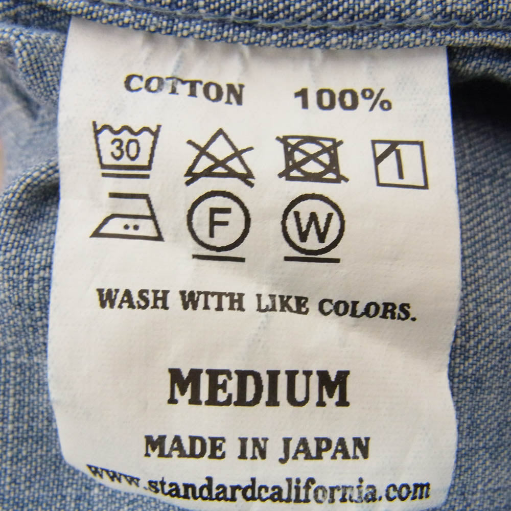 STANDARD CALIFORNIA スタンダードカリフォルニア SD Denim Button-Down Shirt Vintage Wash デニム シャツ インディゴブルー系 M【美品】【中古】