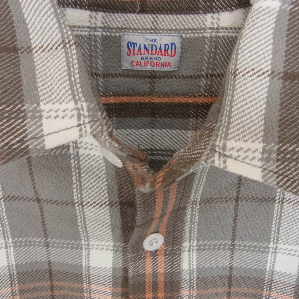 STANDARD CALIFORNIA スタンダードカリフォルニア SD Heavy Flannel Check Shirt ヘビー フランネル チェック シャツ ブラウン グレー系 M【極上美品】【中古】