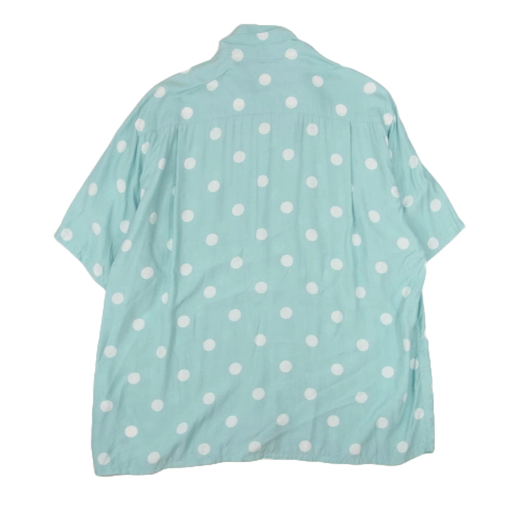 WACKO MARIA ワコマリア 22SS WMS-HI11 DOTS OPEN COLLAR SHIRT ドット オープン カラー シャツ ブルー系 XXL【中古】