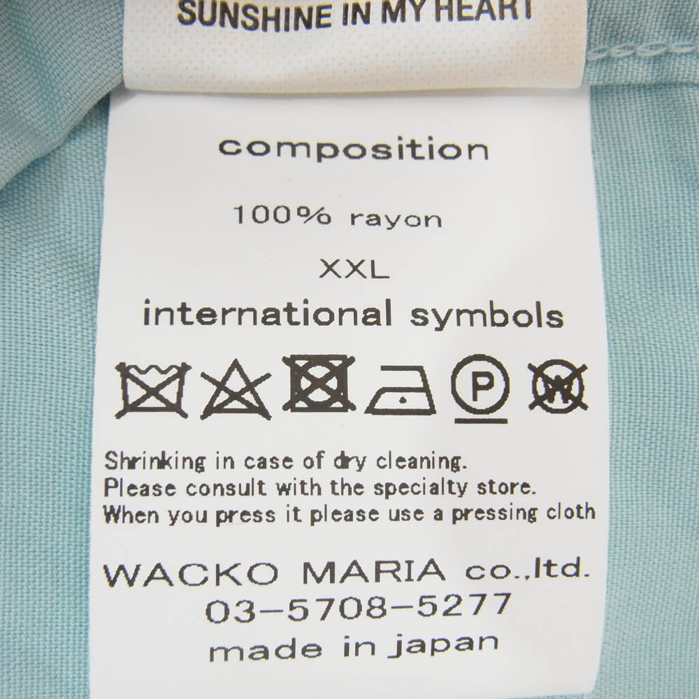 WACKO MARIA ワコマリア 22SS WMS-HI11 DOTS OPEN COLLAR SHIRT ドット オープン カラー シャツ ブルー系 XXL【中古】