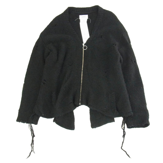 doublet ダブレット 22AW 76KN95 ZIP UP FUR YARN CARDIGAN ジップアップ カーディガン ブラック系 L【中古】