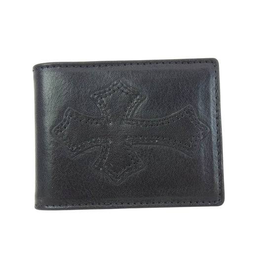 CHROME HEARTS クロムハーツ（原本有） MEMO HOLDER MINI CHクロス パッチ レザー ミニ メモホルダー ブラック系【中古】