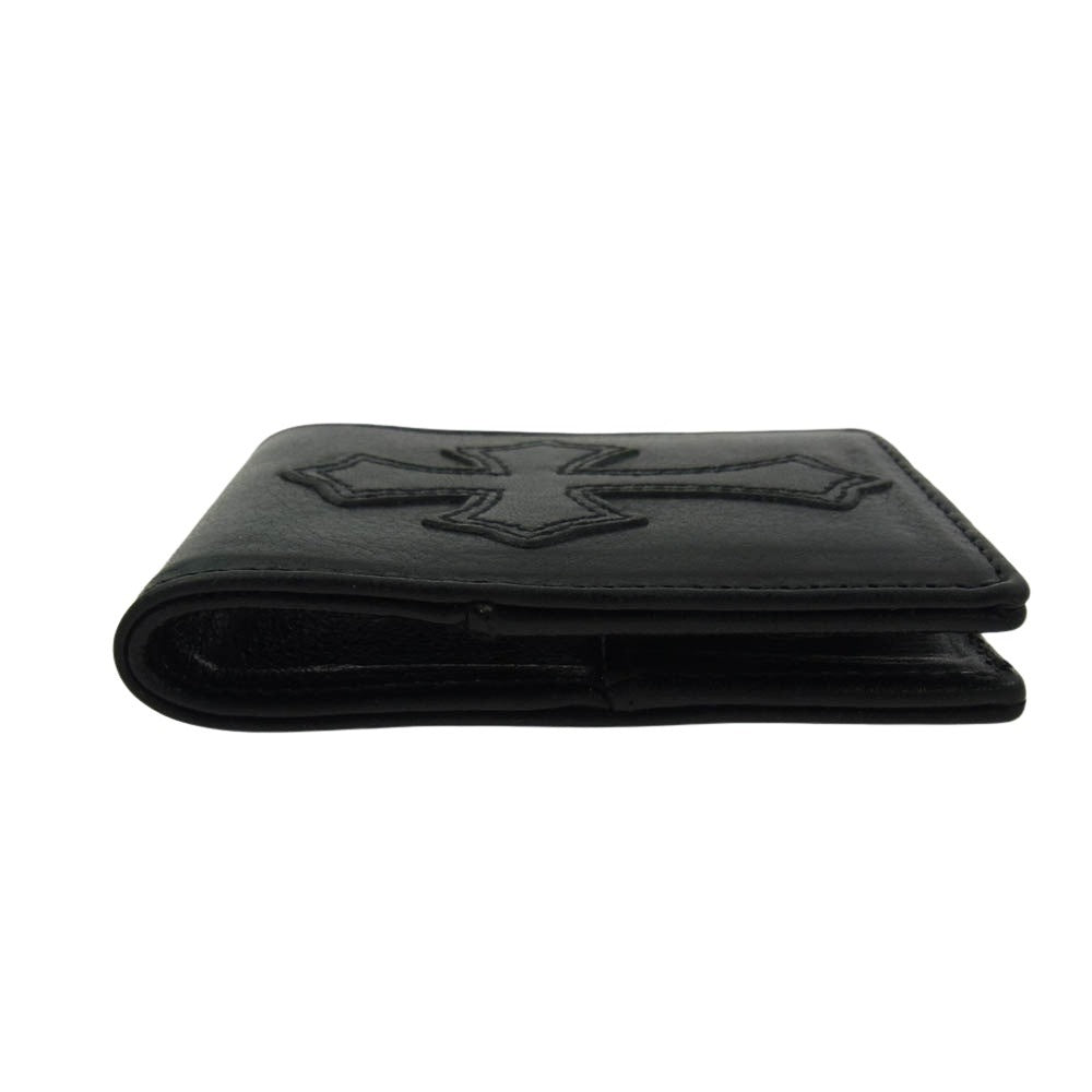 CHROME HEARTS クロムハーツ（原本有） MEMO HOLDER MINI CHクロス パッチ レザー ミニ メモホルダー ブラック系【中古】