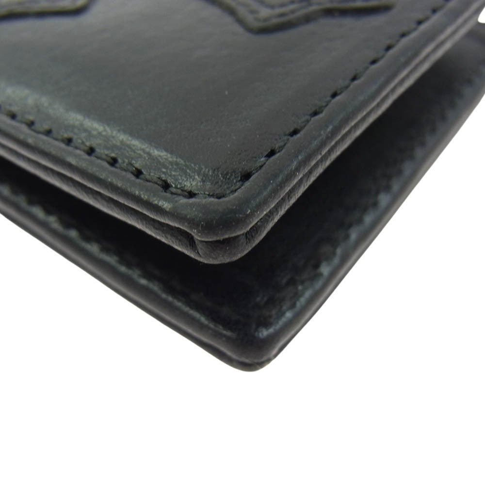 CHROME HEARTS クロムハーツ（原本有） MEMO HOLDER MINI CHクロス パッチ レザー ミニ メモホルダー ブラック系【中古】