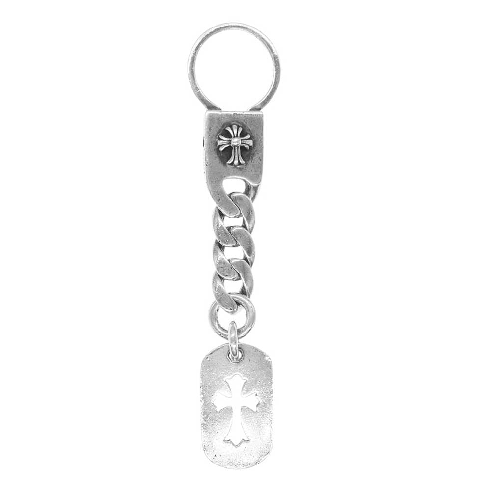 CHROME HEARTS クロムハーツ（原本無） オールドモデル カットアウトクロス ドッグタグ キーチェーン シルバー系【中古】