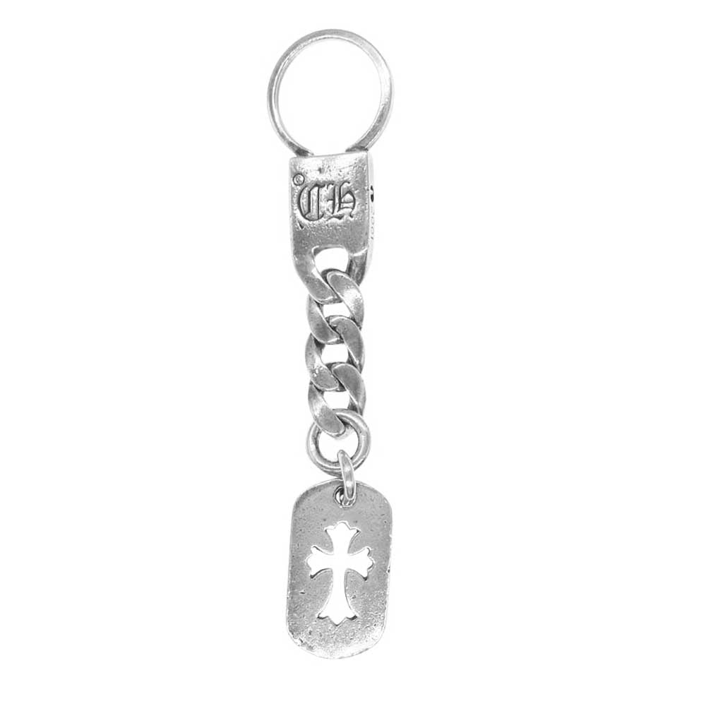 CHROME HEARTS クロムハーツ（原本無） オールドモデル カットアウトクロス ドッグタグ キーチェーン シルバー系【中古】