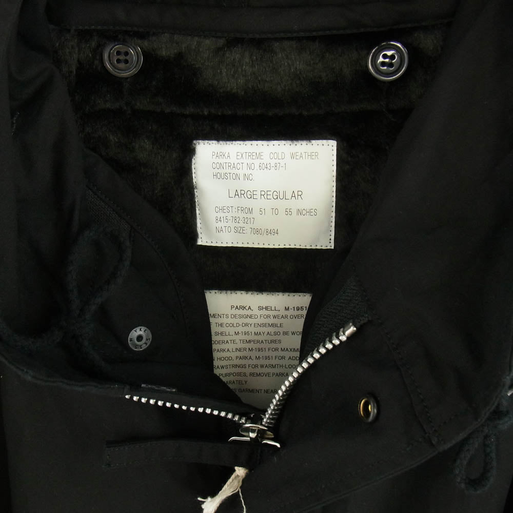 HOUSTON ヒューストン 5409M M-51 PARKA モッズコート 3WAY コート＆キルティング ライナー ブラック系 L【新古品】【未使用】【中古】