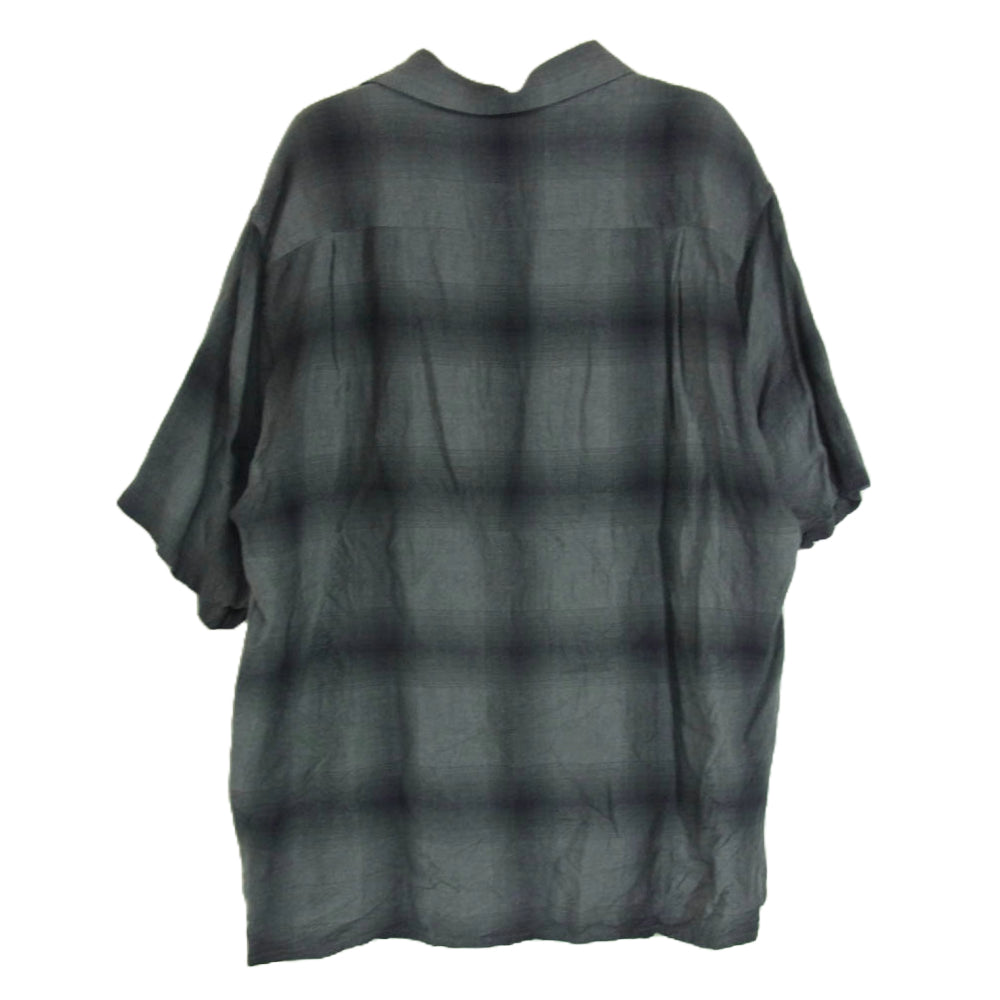 WACKO MARIA ワコマリア オンブレチェック  オープンカラー 半袖 シャツ ブラック系 M【中古】