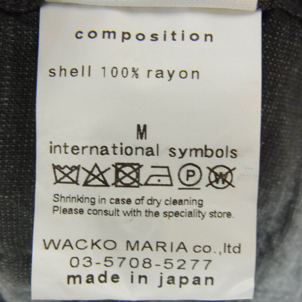 WACKO MARIA ワコマリア オンブレチェック  オープンカラー 半袖 シャツ ブラック系 M【中古】