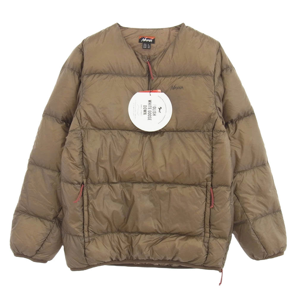 NANGA ナンガ ND2241-1A310 MOUNTAIN LODGE DOWN CREW NECK TOP マウンテンロッジ ダウン クルーネック トップ ジャケット ブラウン系 JPN S【新古品】【未使用】【中古】