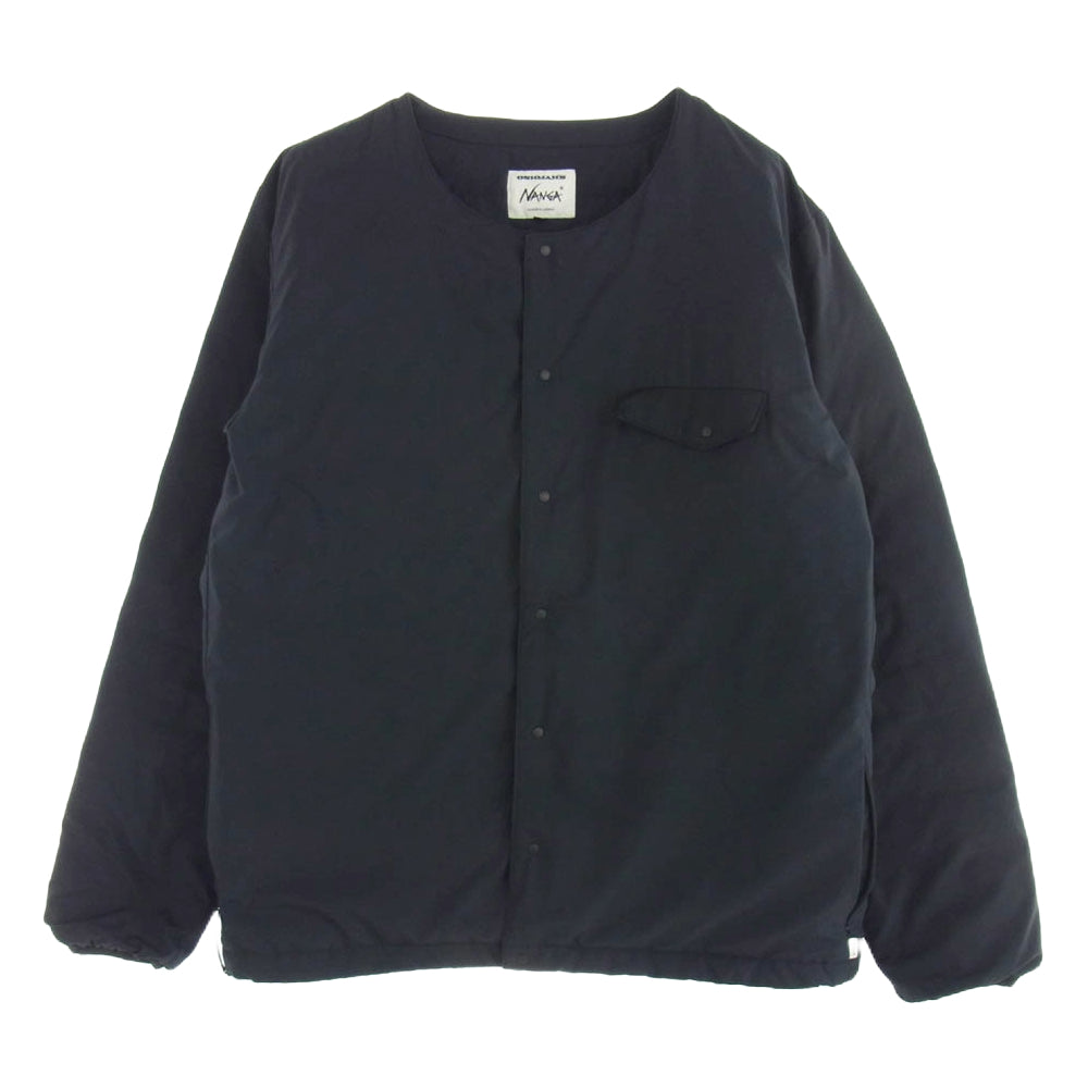 NANGA ナンガ ×OSHMANS オッシュマンズ INNER DOWN CARDIGAN インナーダウン ノーカラー ダウンジャケット ブラック系 XL【中古】