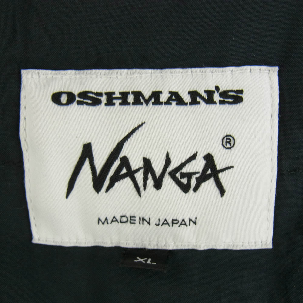 NANGA ナンガ ×OSHMANS オッシュマンズ INNER DOWN CARDIGAN インナーダウン ノーカラー ダウンジャケット ブラック系 XL【中古】