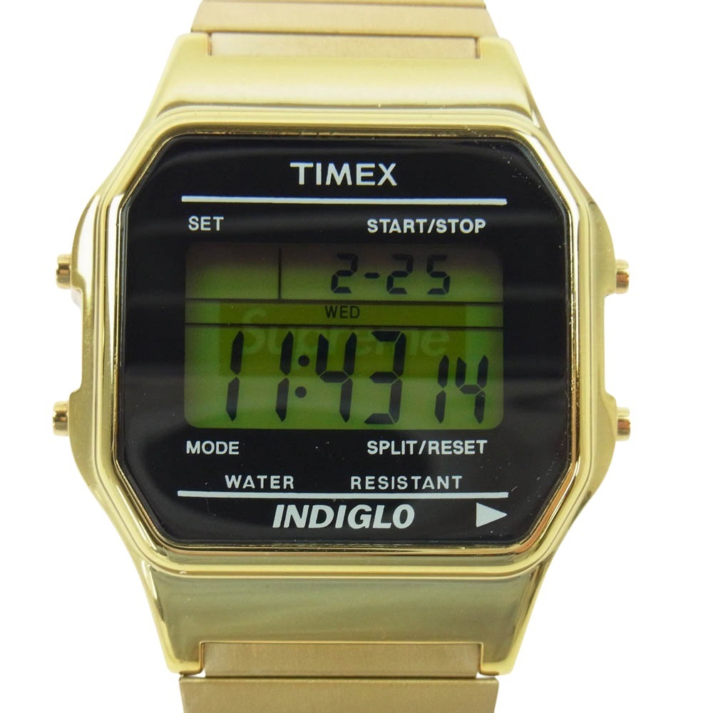 Supreme シュプリーム 19AW x TIMEX Digital Watch タイメックス デジタル ウォッチ 腕時計 ゴールド系【極上美品】【中古】