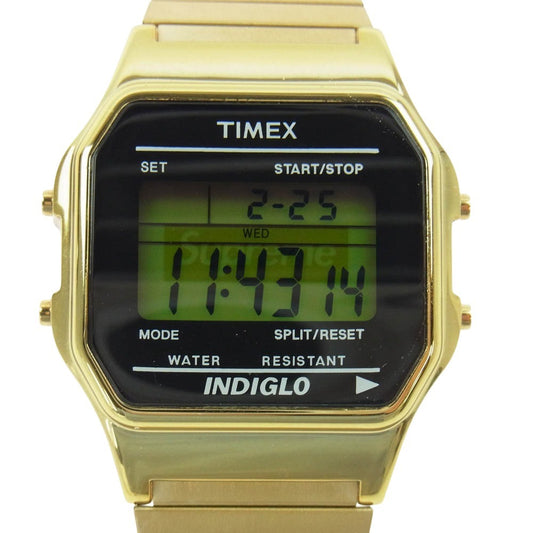 Supreme シュプリーム 19AW x TIMEX Digital Watch タイメックス デジタル ウォッチ 腕時計 ゴールド系【極上美品】【中古】