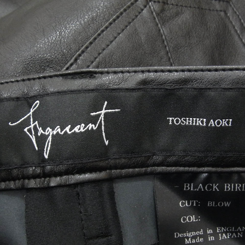 ファガッセン トシキアオキ BLACK BIRD フェイクレザー パンツ ブラック系 26【中古】