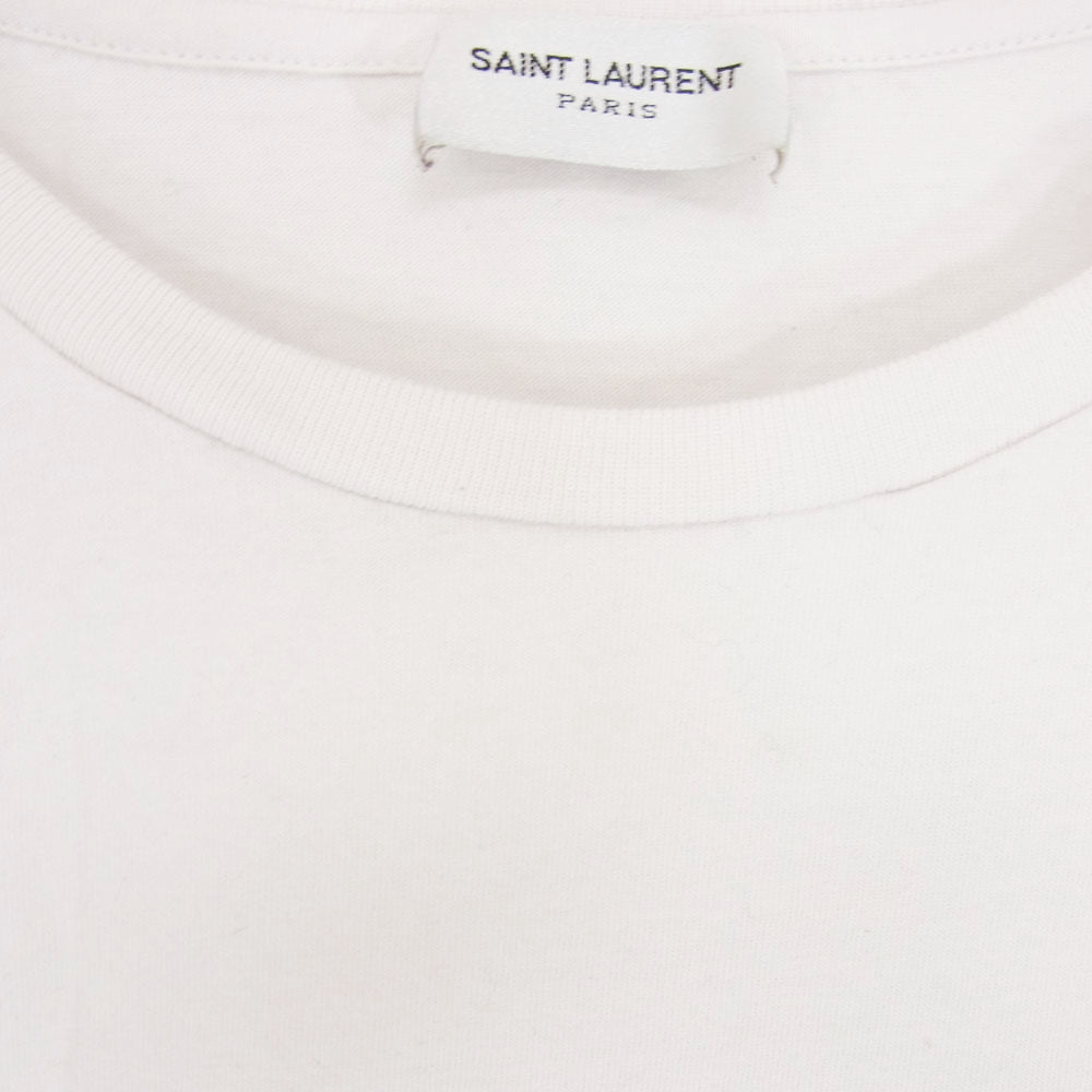 SAINT LAURENT サンローラン 663278 Y376HE REVERSE LOGO T-SHIRT リバース ロゴプリント Tシャツ ホワイト系 M【中古】