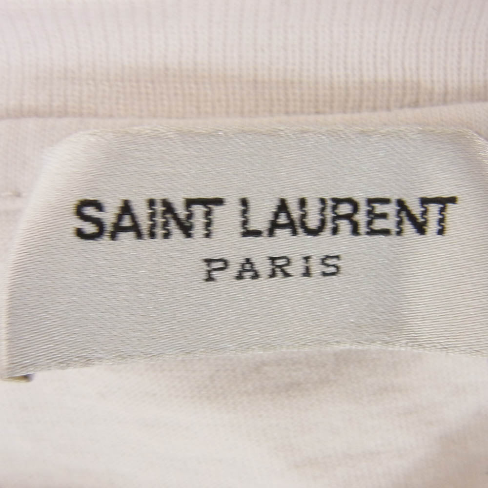 SAINT LAURENT サンローラン 663278 Y376HE REVERSE LOGO T-SHIRT リバース ロゴプリント Tシャツ ホワイト系 M【中古】