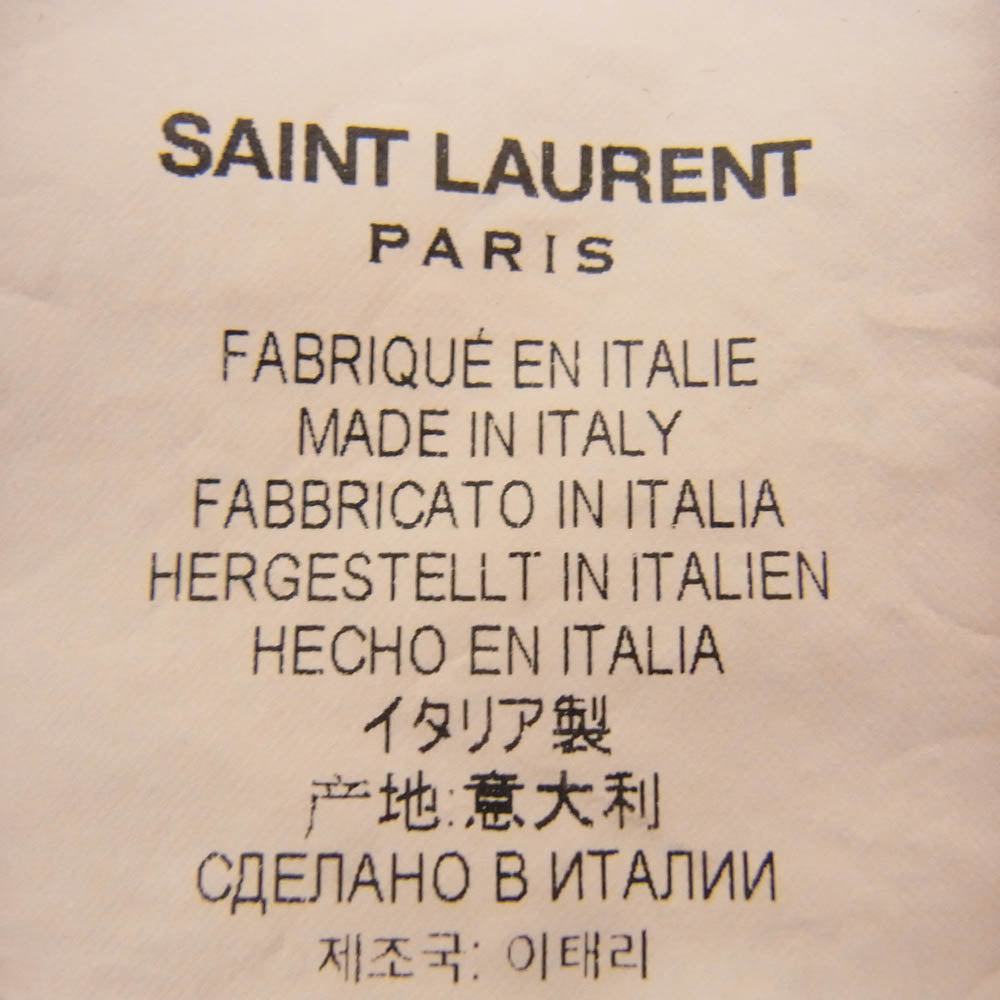 SAINT LAURENT サンローラン 663278 Y376HE REVERSE LOGO T-SHIRT リバース ロゴプリント Tシャツ ホワイト系 M【中古】