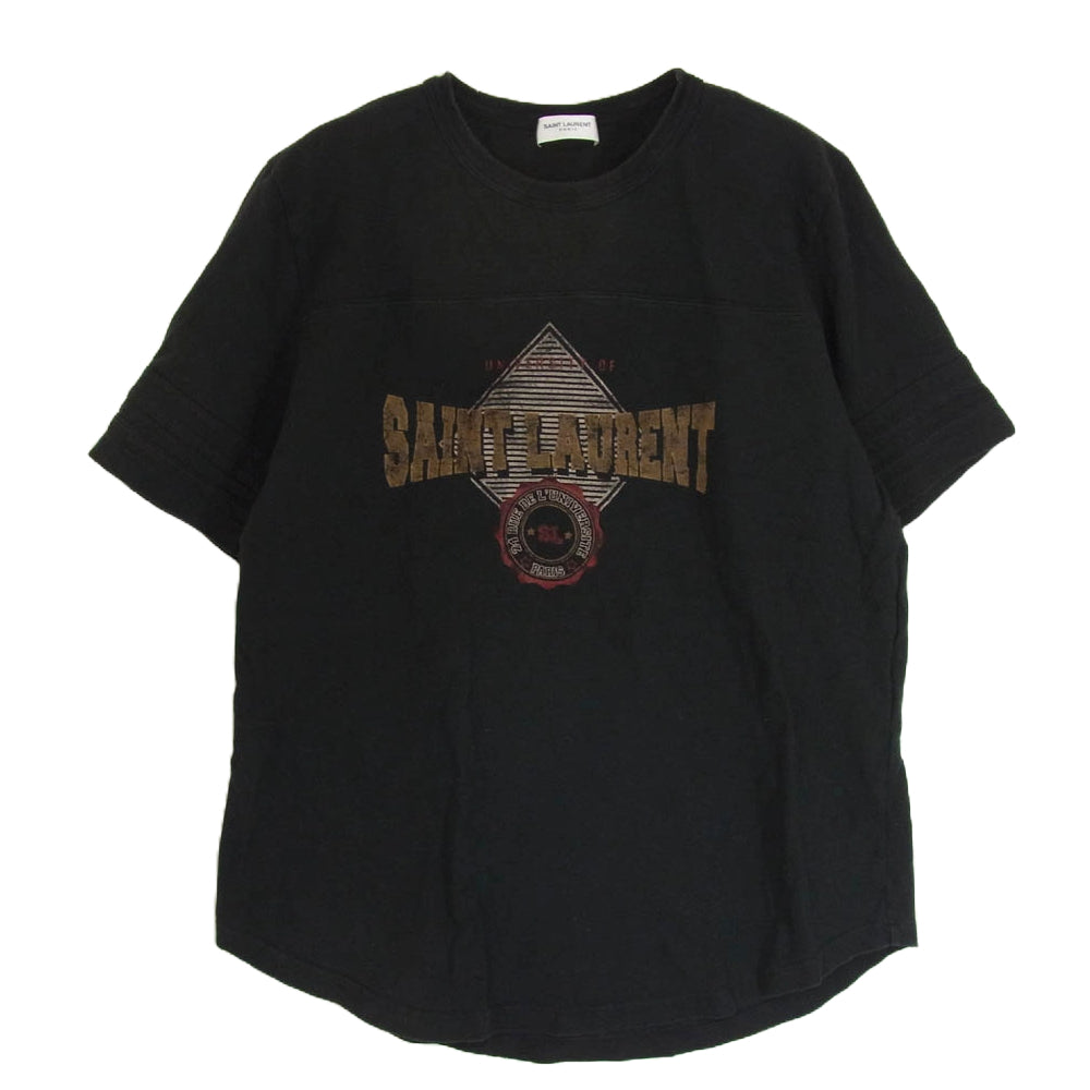 SAINT LAURENT サンローラン TY74 673411 Y36LW 半袖 プリント Tシャツ ブラック系 M【中古】