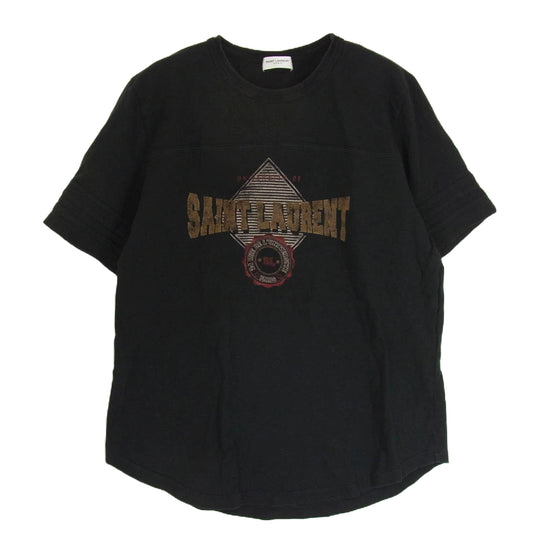 SAINT LAURENT サンローラン TY74 673411 Y36LW 半袖 プリント Tシャツ ブラック系 M【中古】