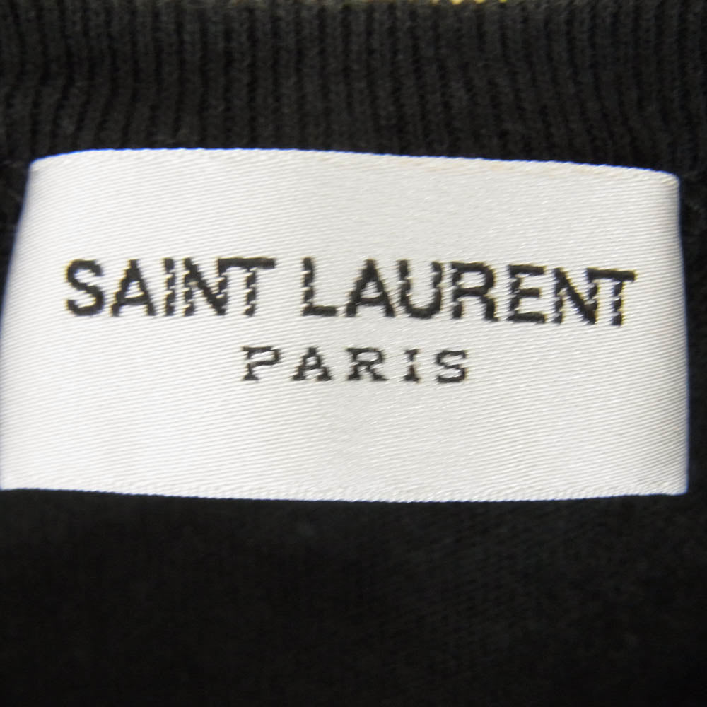 SAINT LAURENT サンローラン TY74 673411 Y36LW 半袖 プリント Tシャツ ブラック系 M【中古】