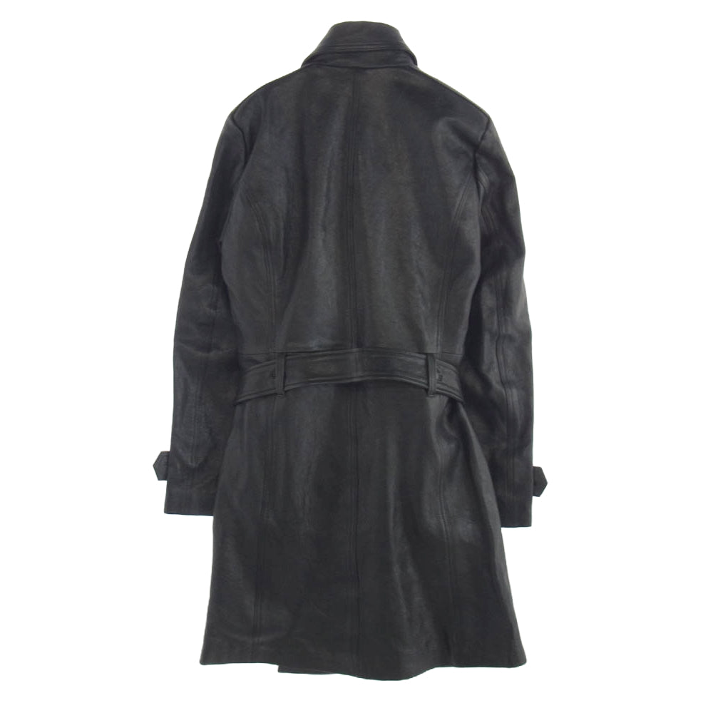 NO ID. ノーアイディ 851030-246L ラムレザー W ブレスト コート レザー ジャケット ブラック系 1【中古】