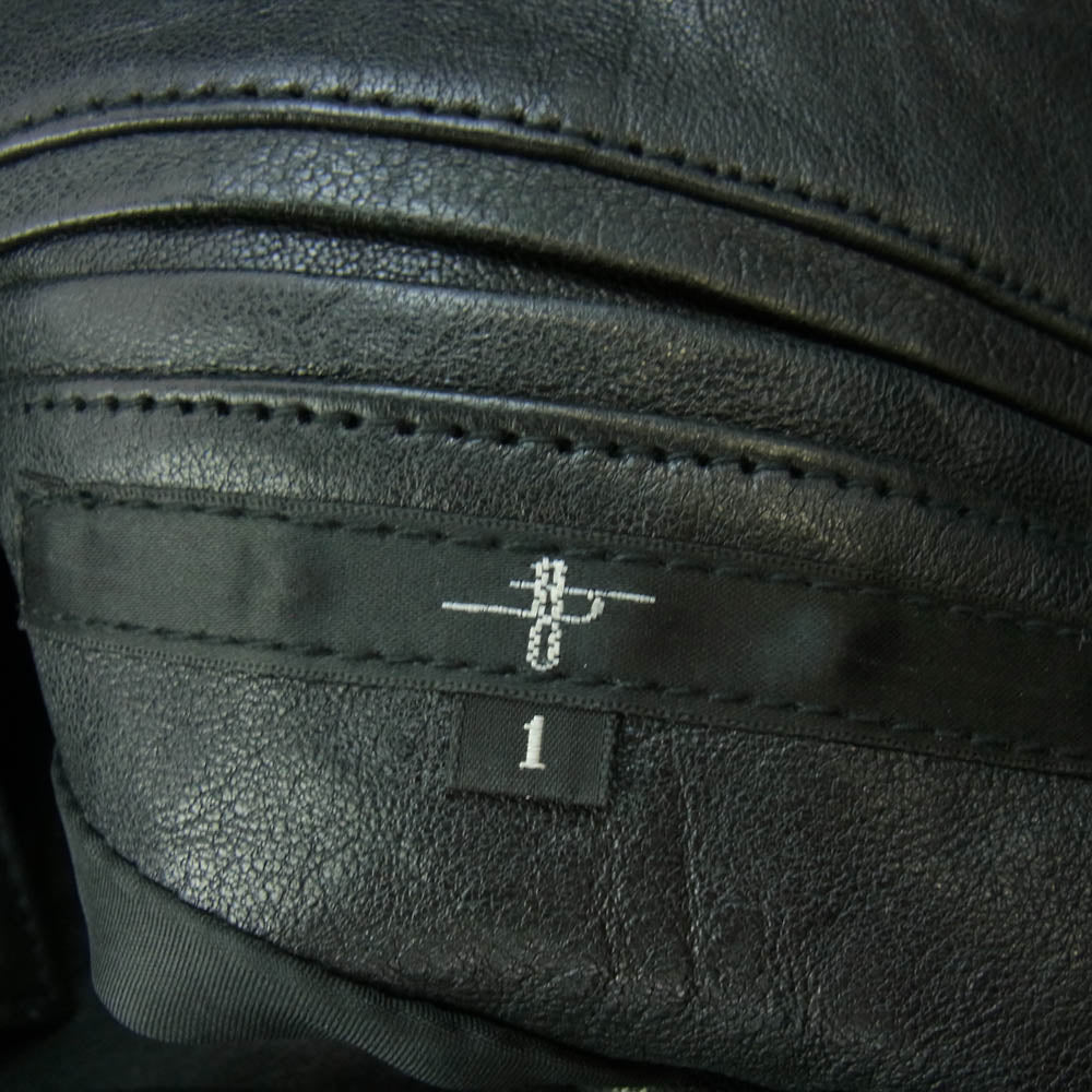 NO ID. ノーアイディ 851030-246L ラムレザー W ブレスト コート レザー ジャケット ブラック系 1【中古】