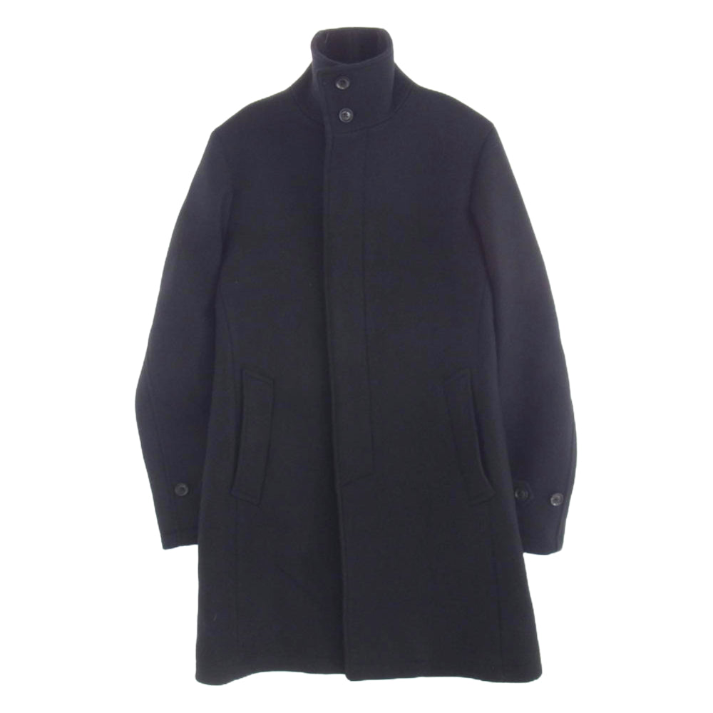 junhashimoto ジュンハシモト 1012120004 C04 H3 STAND COLLAR COAT カシミヤ混 ウール混 スタンドカラー コート ブラック系 4【中古】