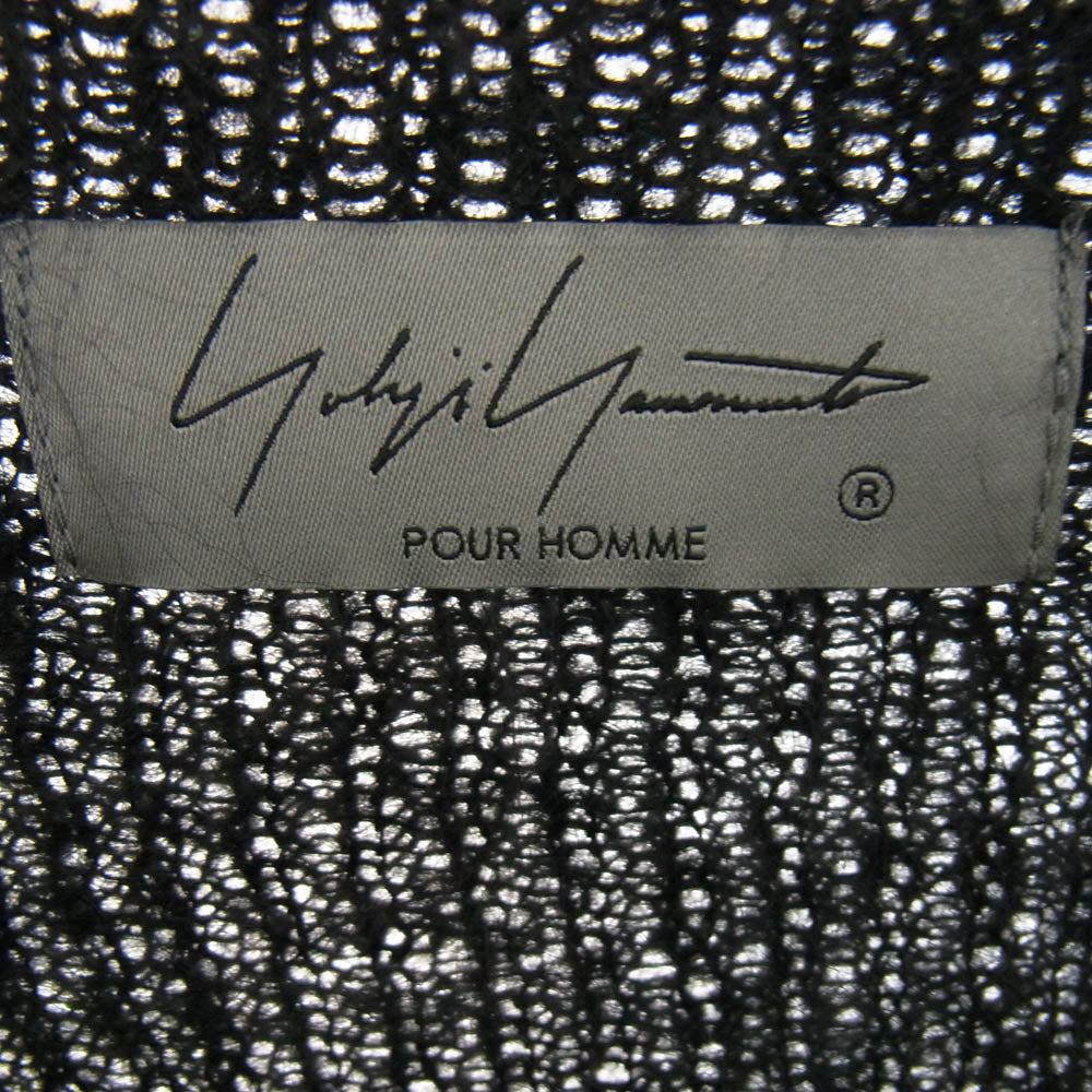Yohji Yamamoto POUR HOMME ヨウジヤマモトプールオム HE-K01-190 HALF CARDIGAN FUR FINISH CREW NECK ハーフカーディガン ファーフィニッシュ クルーネック モヘア ニット ブラック系 3【中古】