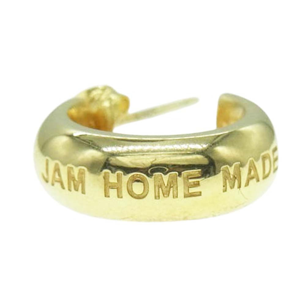 JAM HOME MADE ジャムホームメイド ラウンドダイヤモンド ブラックダイヤ プレート ピアス ゴールド ゴールド系【中古】