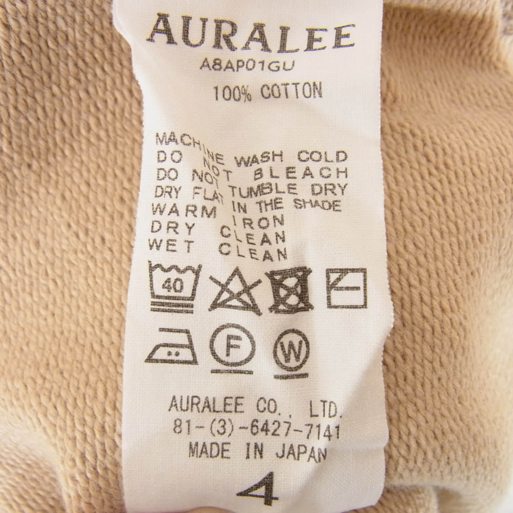 AURALEE オーラリー 18AW A8AP01GU SUPER SOFT HEAVY SWEAT P O スーパーソフト ヘビー スウェット トレーナー ベージュ系 4【中古】