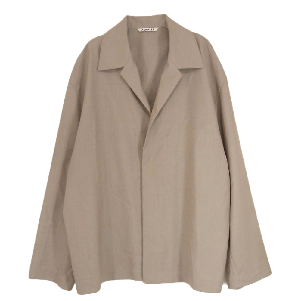 AURALEE オーラリー 20SS A20SB01WT WOOL SILK TROPICAL SHIRTS JACKET ウール シルク混 トロピカル シャツ ジャケット ベージュ系 4【中古】