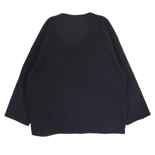 COMOLI コモリ 18AW N03-05001 フットボール 7分袖 七分袖 Tシャツ カットソー ネイビー系 3【中古】