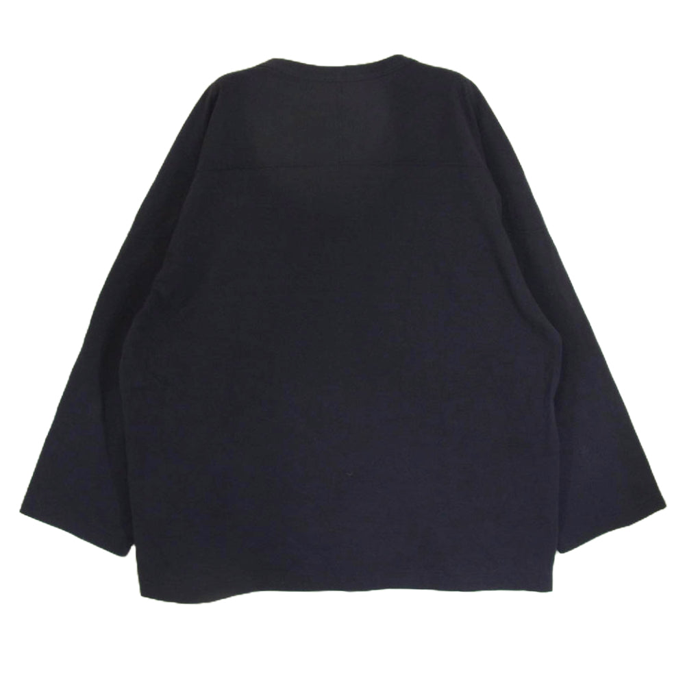 COMOLI コモリ 18AW N03-05001 フットボール 7分袖 七分袖 Tシャツ カットソー ネイビー系 3【中古】
