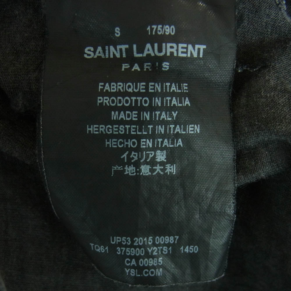 SAINT LAURENT サンローラン エディ期 16SS 375900 Y2TS1 ガーメントダイ クラシック クルーネック ポケット Tシャツ 半袖 カットソー グレー系 S【中古】