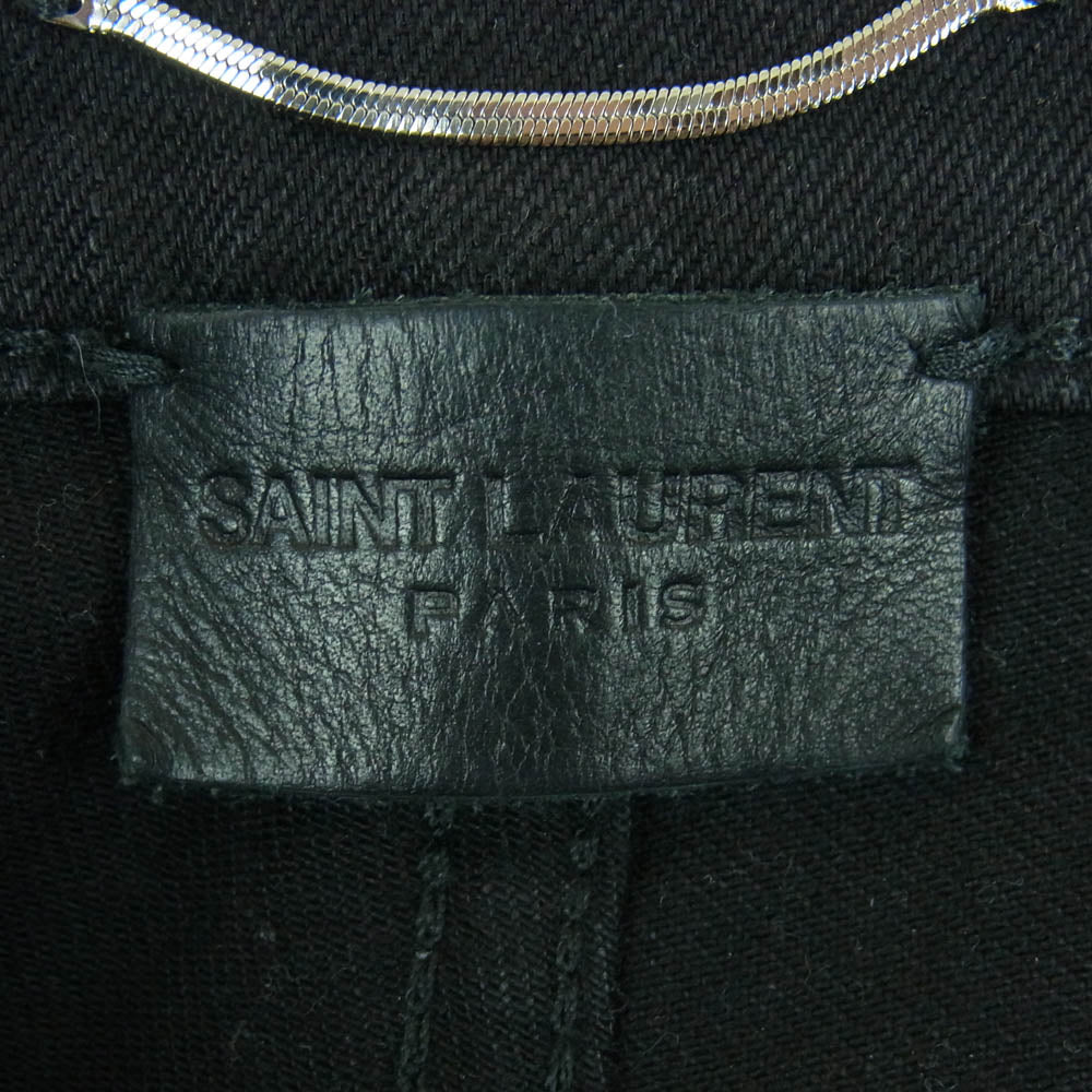 SAINT LAURENT サンローラン 527389 Y824K SKINNY FIT JEANS IN COATED BLACK DENIM コーティング スキニー フィット デニム パンツ ジーンズ ブラック系 28【中古】