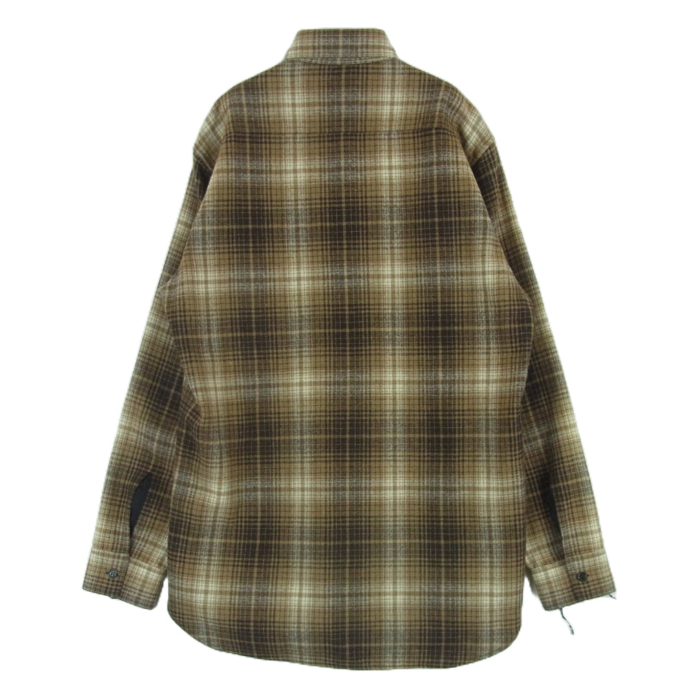 SAINT LAURENT サンローラン 13AW 326627 Y6138 エディ期 13AW 326627 Y6138 レギュラーカラー チェック ウール フランネル 長袖 シャツ ブラウン系 38/15【中古】