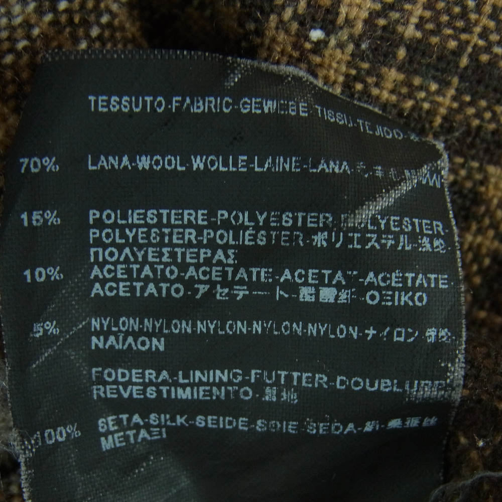 SAINT LAURENT サンローラン 13AW 326627 Y6138 エディ期 13AW 326627 Y6138 レギュラーカラー チェック ウール フランネル 長袖 シャツ ブラウン系 38/15【中古】