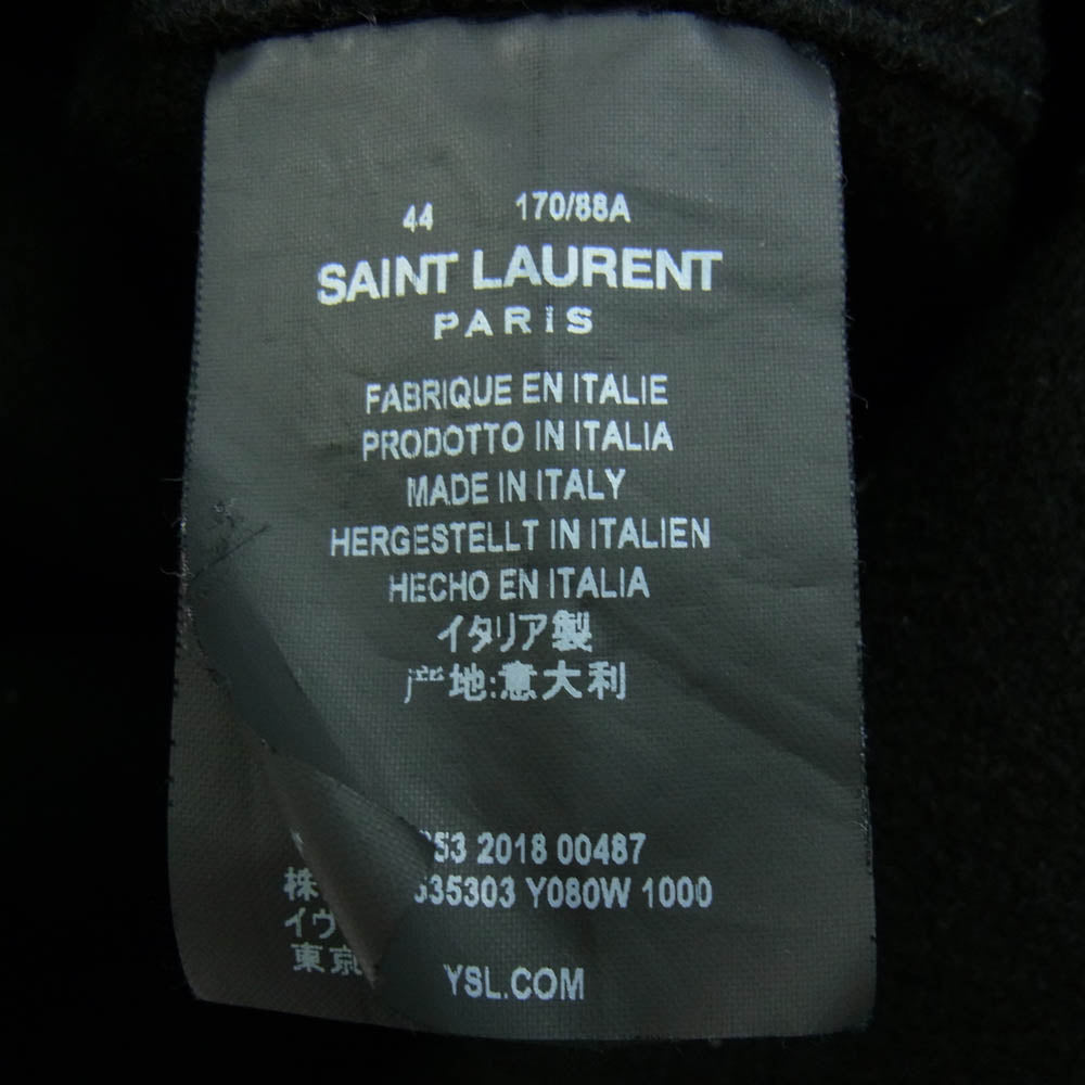 SAINT LAURENT サンローラン 18AW 535303 Y080W クラシック ウール ダッフルコート ブラック系 44【中古】