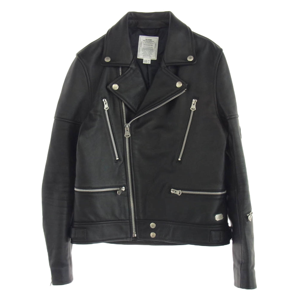 CRIMIE クライミー CR01-01K5-JK58 W RIDERS JACKET ダブルライダース レザー ジャケット ブラック系 XS【中古】