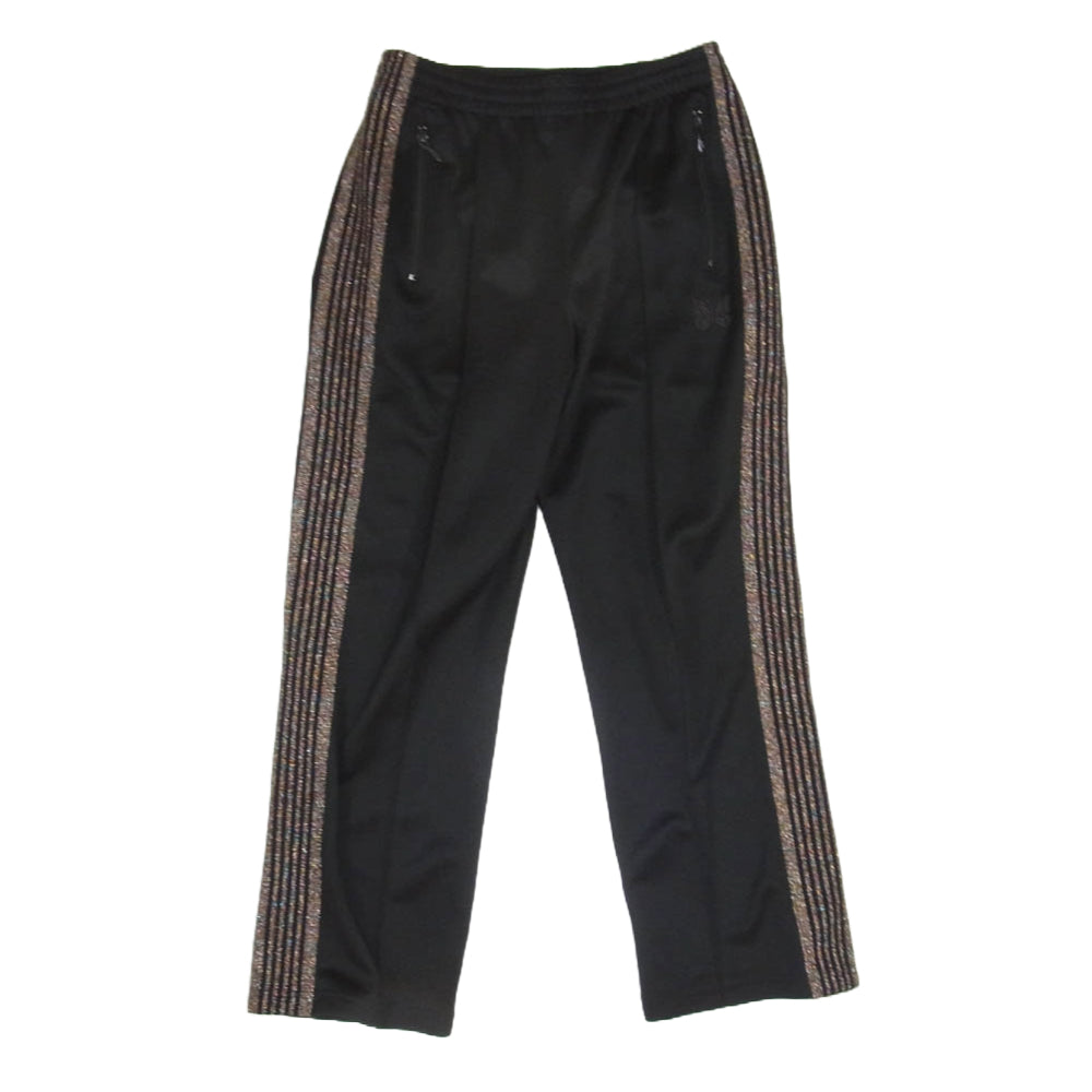 Needles ニードルス 23SS MR568 ワンデイ別注 Shiny Line Track Pants シャイニー ラメ加工 サイドライン トラックパンツ ジャージ ブラック系 XS【中古】