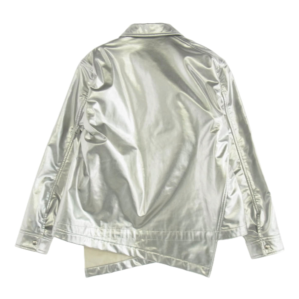 COMME des GARCONS HOMME PLUS コムデギャルソンオムプリュス 18AW AD2018 PB-J089 White Shock ホワイトショック期 シャイニー加工 シルバー 変形 コーチジャケット シルバー系 S【中古】